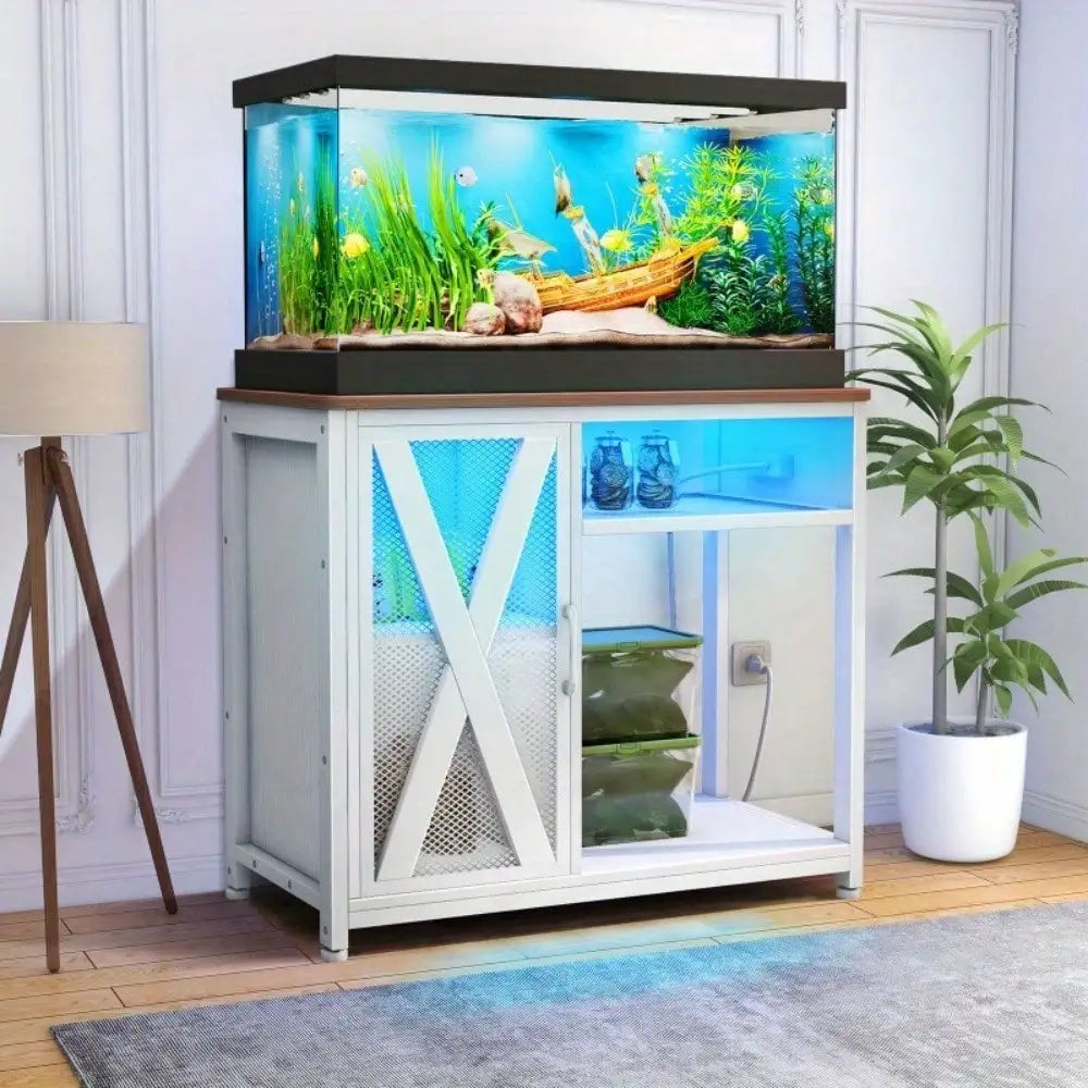 Aquarium Stand Cabinet with Light For Fish Tank