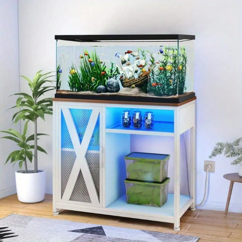Aquarium Stand Cabinet with Light For Fish Tank